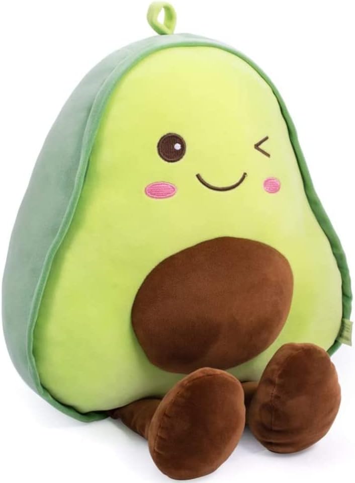 Avocado plush toy and pillow, cute fruit design suitable for children, boys, girls, and holiday gifts