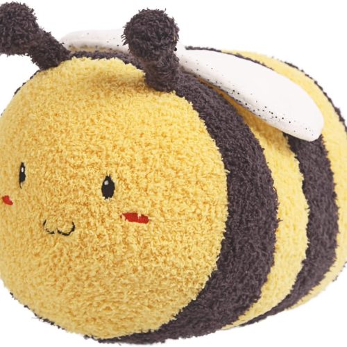 Soft bee plush toy, cute fuzzy bumblebee doll with realistic cartoon styling, great birthday gift and room decor for kids and friends