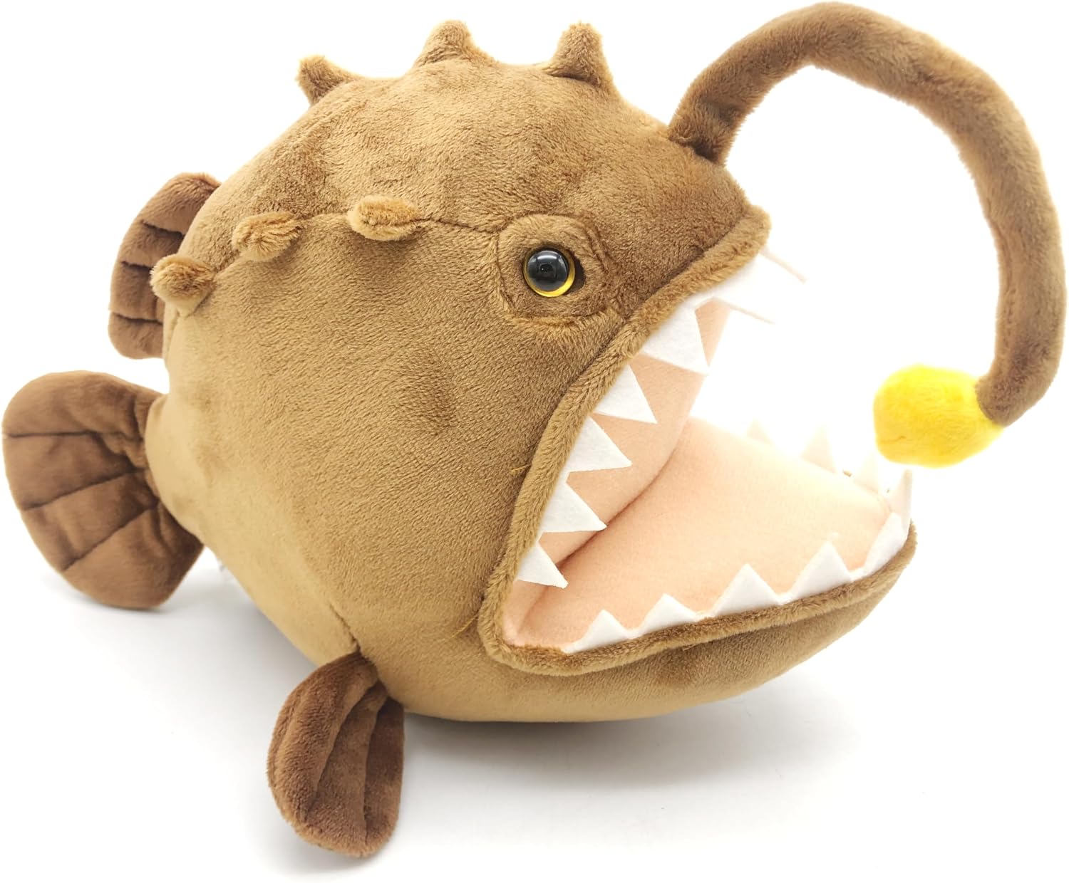 Goblin shark plush toy with lifelike design, soft stuffed animal for kids and home decor.